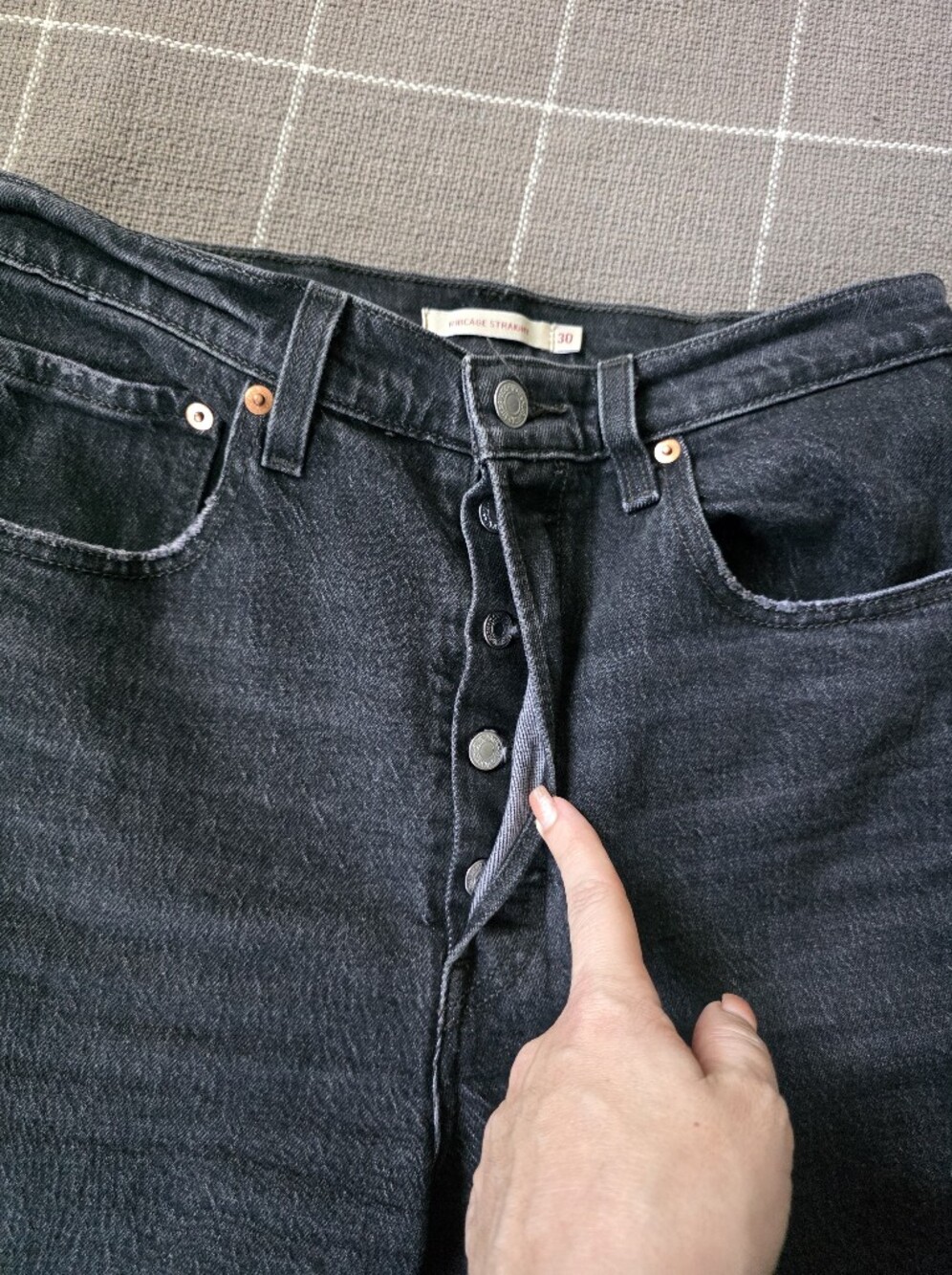 Levi's Ribcage Straight Jeans High Rise Button Fly - Picture 7 of 9